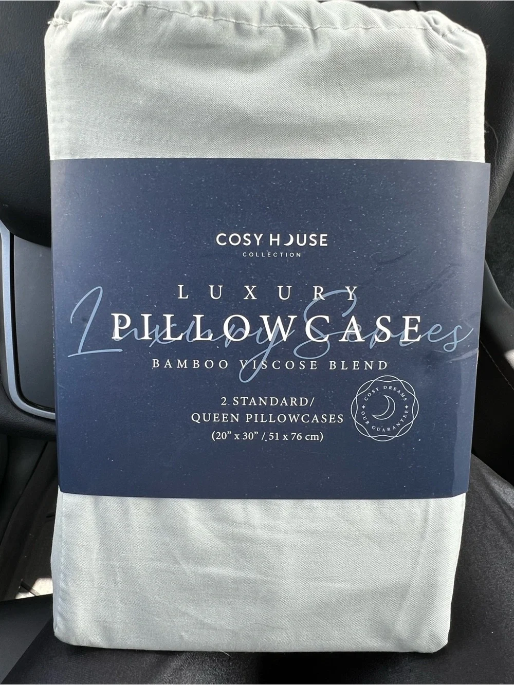 Cosy House Luxury Bamboo Viscose Pillowcases - light green (2 Pack)